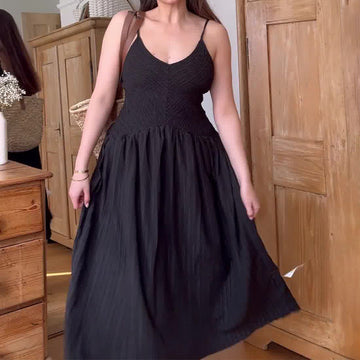 Women's Summer V-Neck Suspension Suspension Suspension Sumley Sumley High Waist Temperament Dress